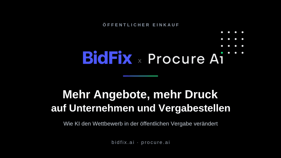 Mehr Angebote, mehr Druck: Wie KI den Wettbewerb in der öffentlichen Vergabe verändert